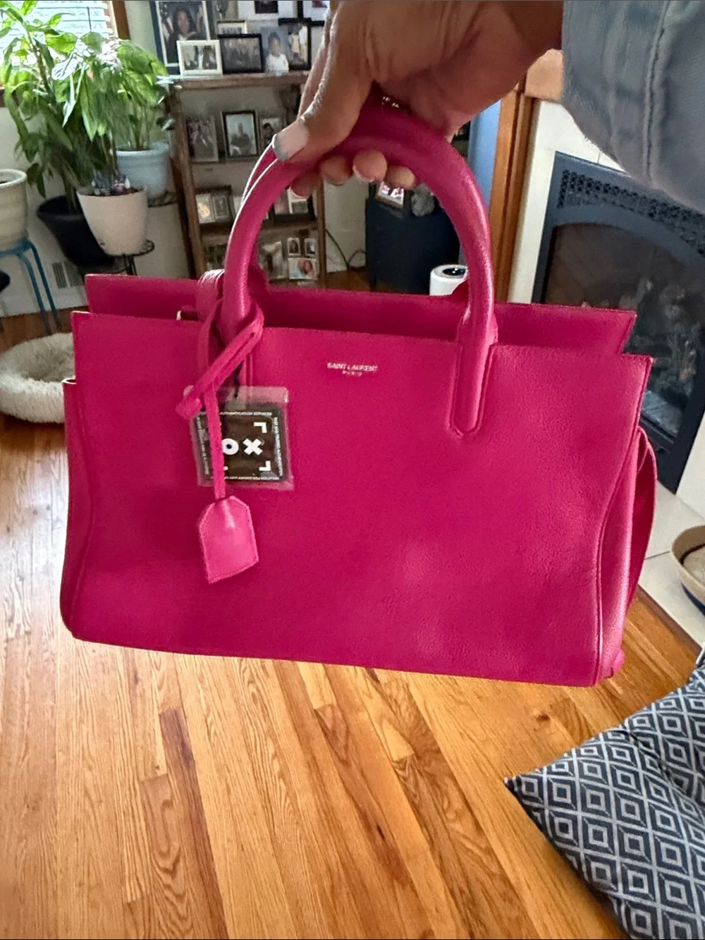 Saint Laurent Fuchsia Leather Top-Handle Satchel